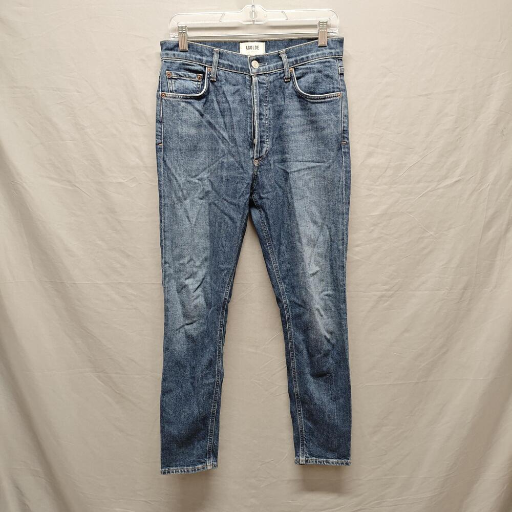 AGOLDE Nico Jeans Womens 27 Blue High Rise Skinny Button Fly Stretch Denim